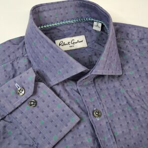 Robert‎ Graham Shirt Mens 16 - 41 Purple Geometric Long Sleeve Button
